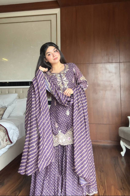 Hemanshi Royal Lavender Charm Traditional Printed Suit
