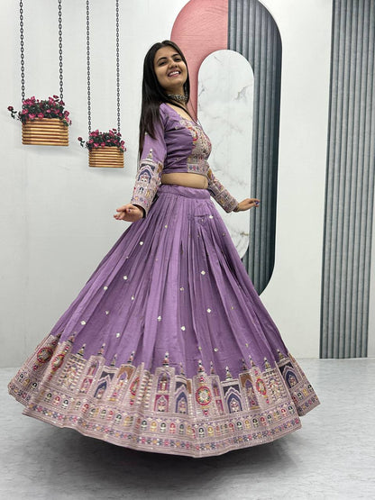 Ridhima Pure Vichitra Lehenga with Coading Sequence Work Dupatta