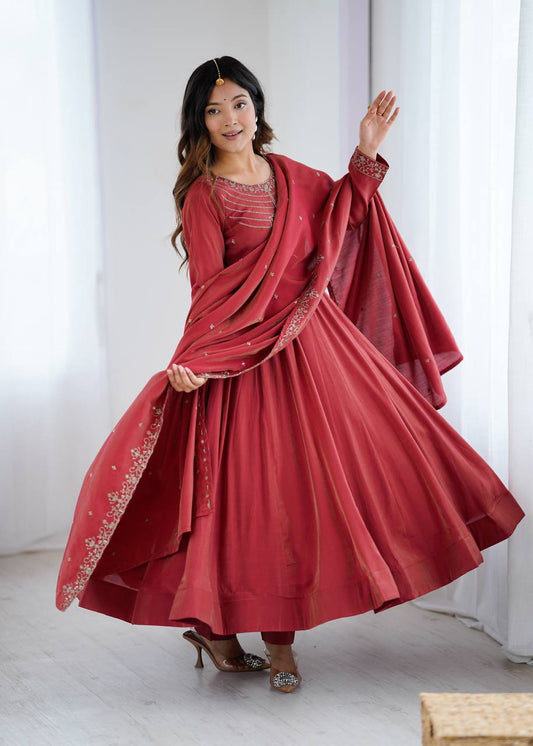Amaira Royal Heritage Charm Designer Maroon Anarkali Suit