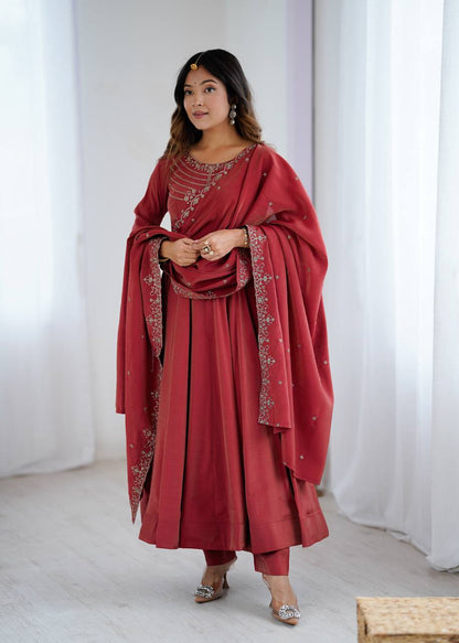 Amaira Royal Heritage Charm Designer Maroon Anarkali Suit