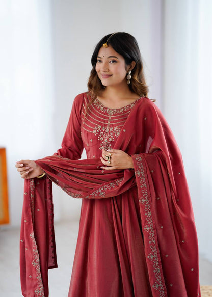 Amaira Royal Heritage Charm Designer Maroon Anarkali Suit