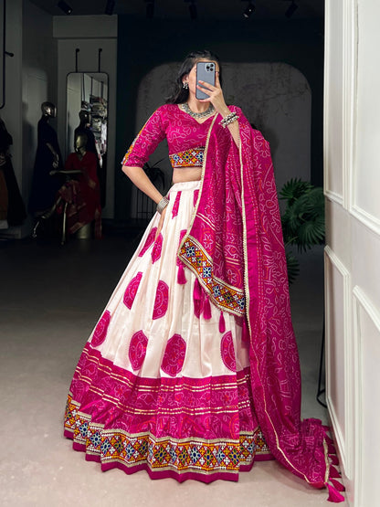 Vaidehi Traditional Bandhej Lehenga Choli Set