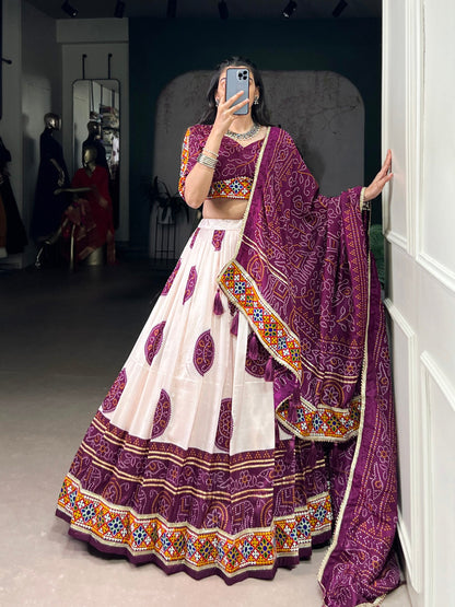 Vaidehi Traditional Bandhej Lehenga Choli Set