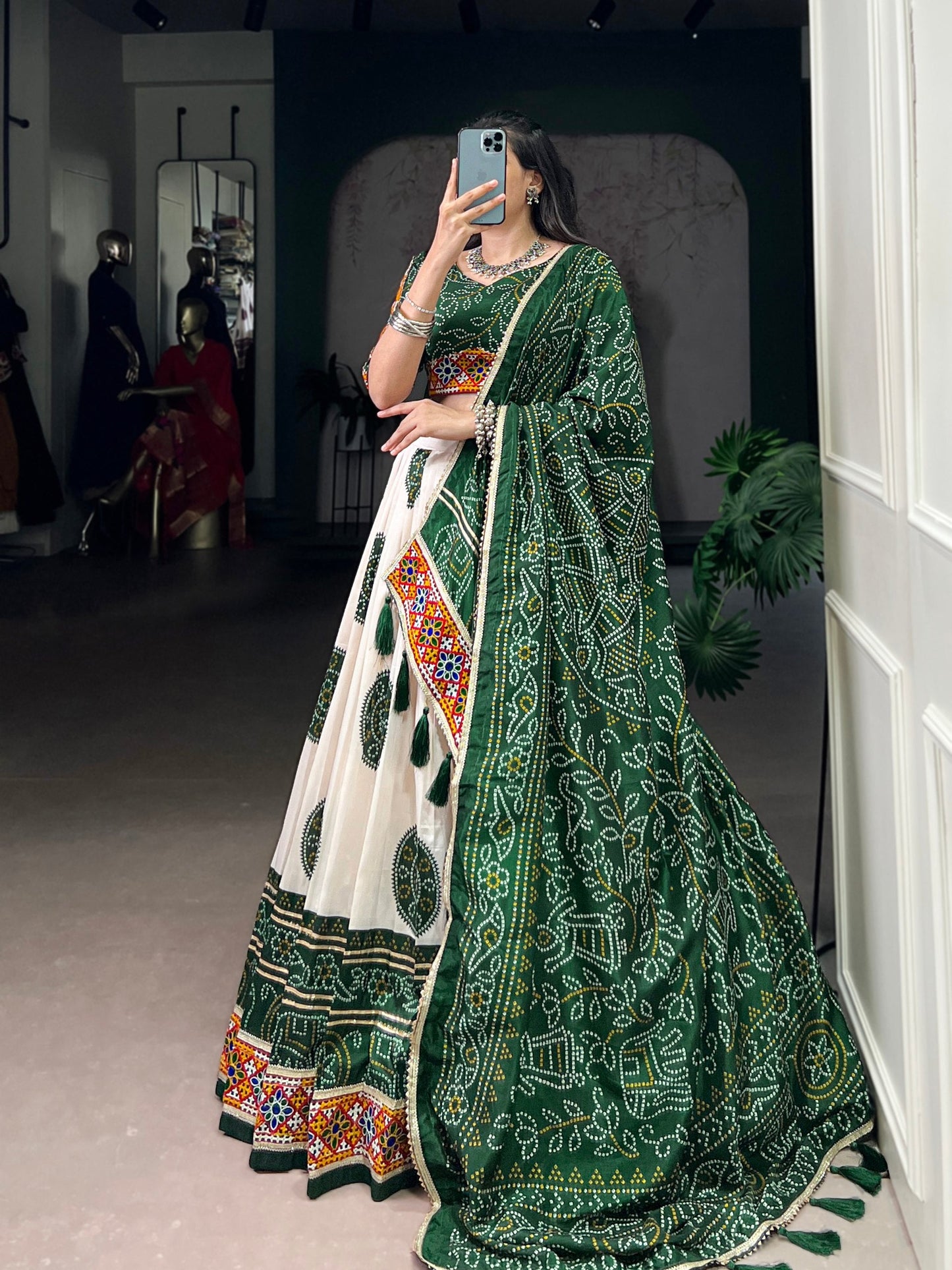 Vaidehi Traditional Bandhej Lehenga Choli Set