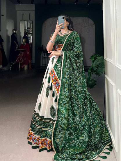Vaidehi Traditional Bandhej Lehenga Choli Set