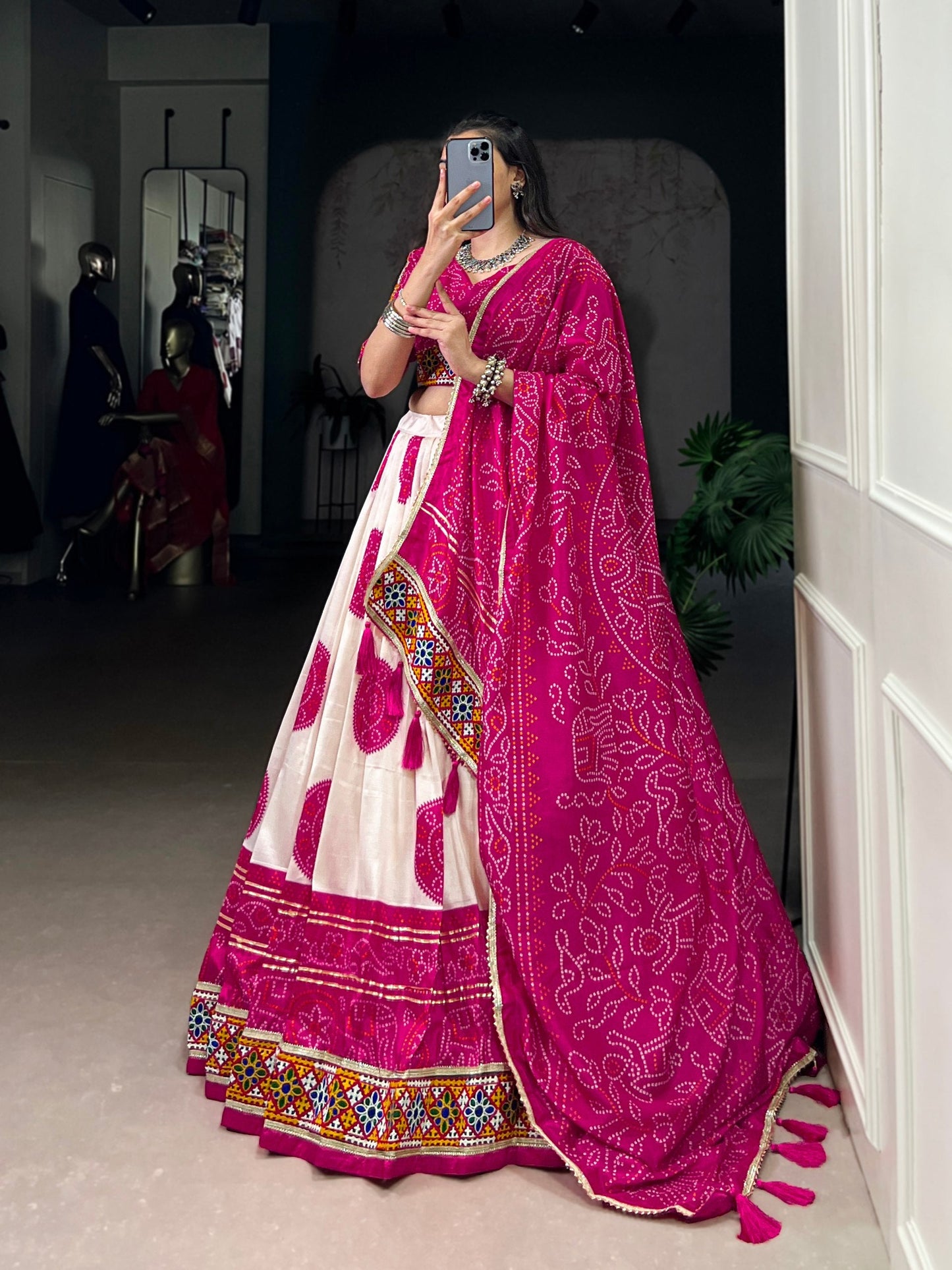 Vaidehi Traditional Bandhej Lehenga Choli Set