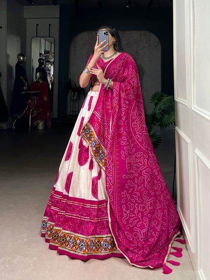 Vaidehi Traditional Bandhej Lehenga Choli Set