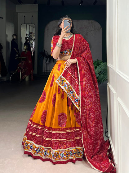 Vaidehi Traditional Bandhej Lehenga Choli Set
