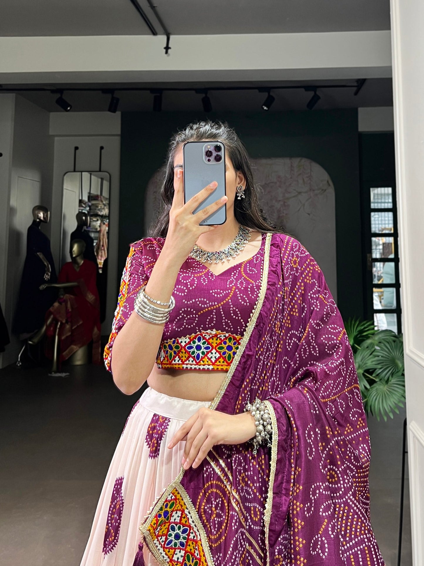 Vaidehi Traditional Bandhej Lehenga Choli Set