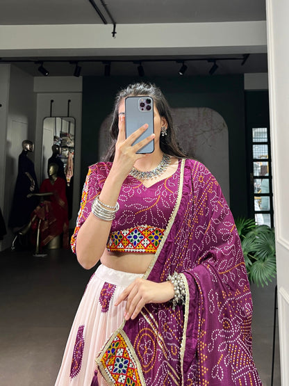 Vaidehi Traditional Bandhej Lehenga Choli Set