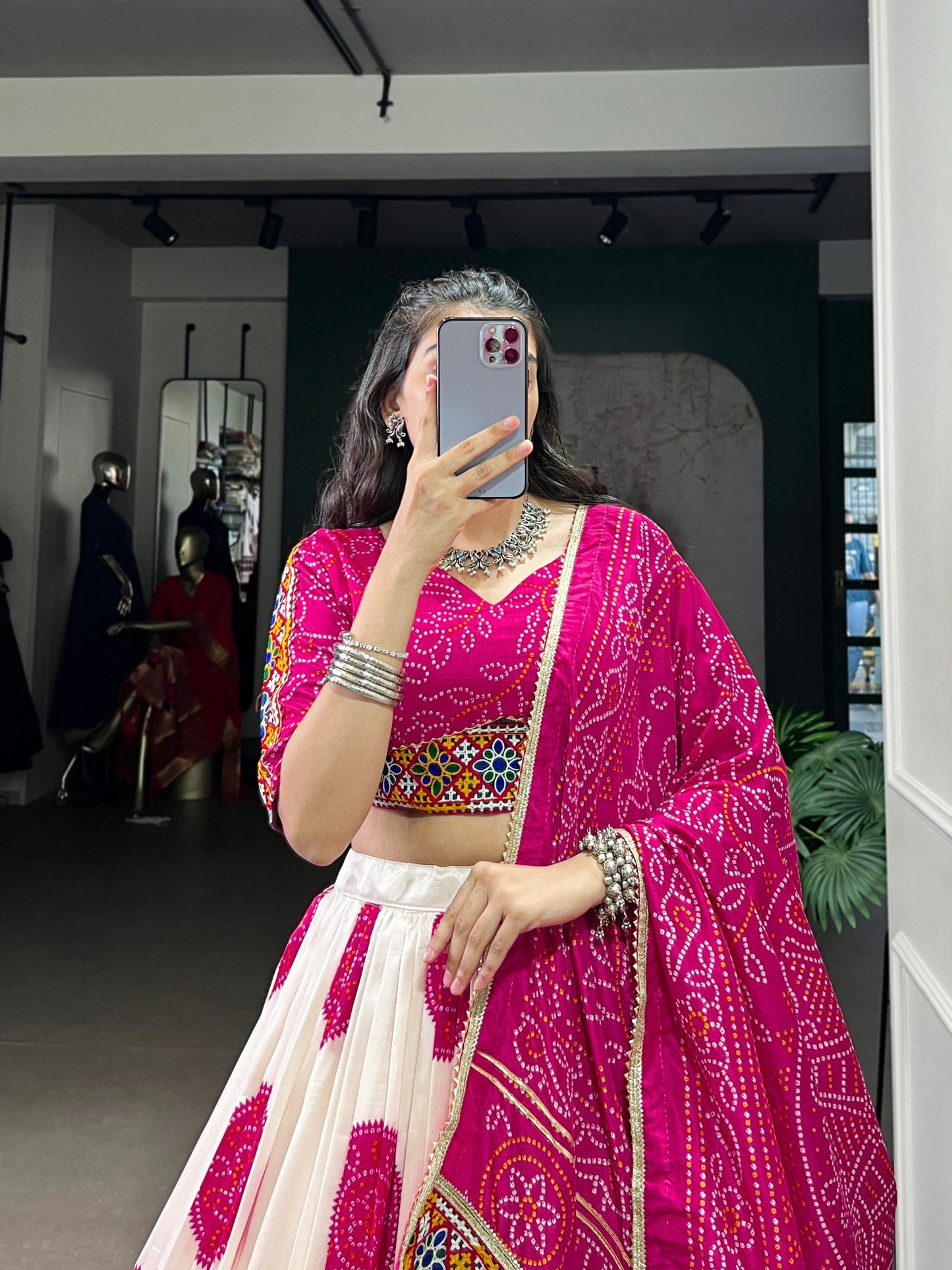 Vaidehi Traditional Bandhej Lehenga Choli Set