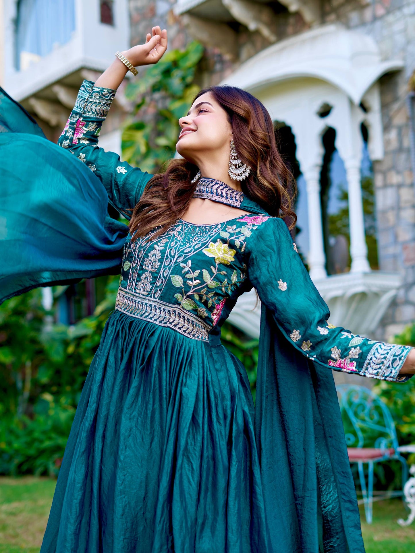 Queen’s Aura Traditional yet Contemporary Designer Anarkali Gown