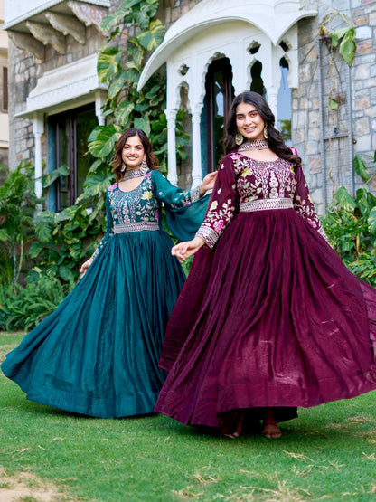 Queen’s Aura Traditional yet Contemporary Designer Anarkali Gown