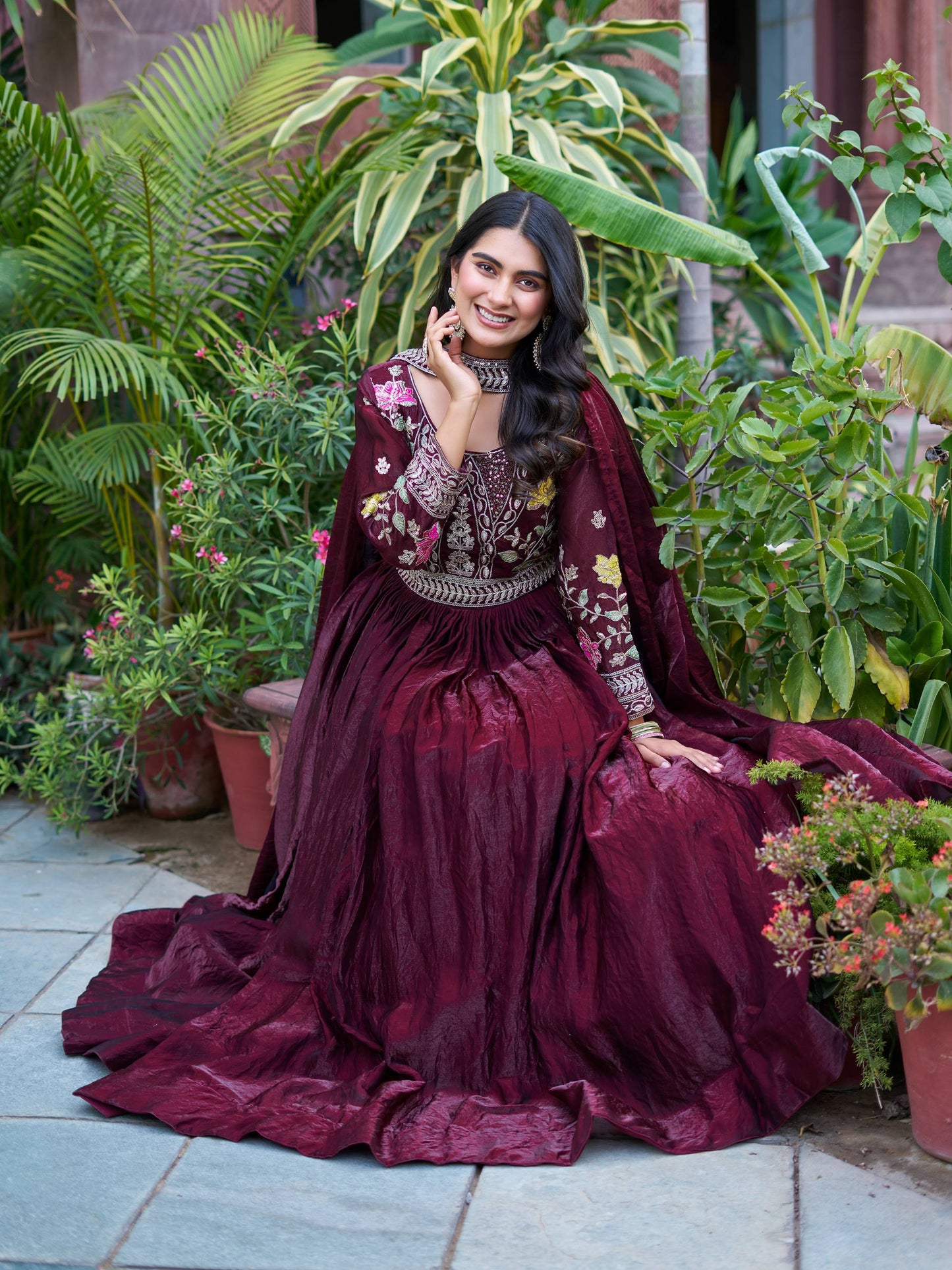 Queen’s Aura Traditional yet Contemporary Designer Anarkali Gown