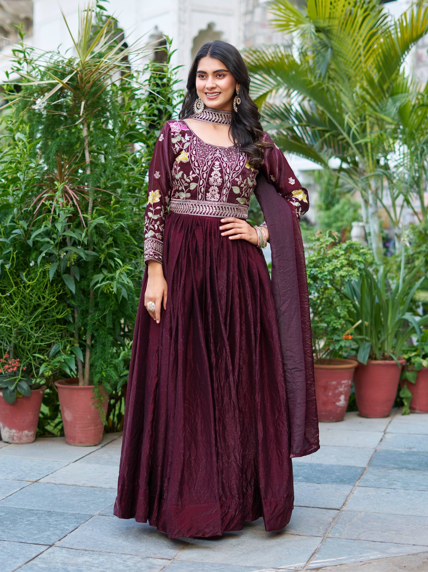 Queen’s Aura Traditional yet Contemporary Designer Anarkali Gown