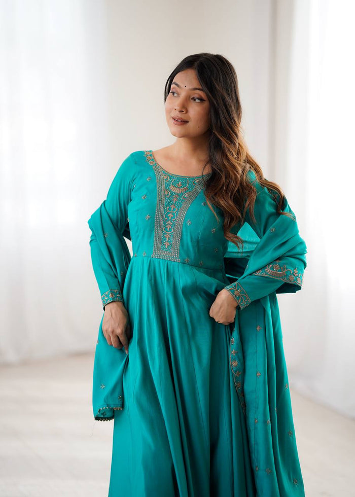Lishika Teal Royal Aura Embroidered Anarkali Set