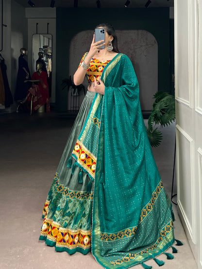 Reshma Mirror Embroidered Bandhej Inspired Lehenga Choli