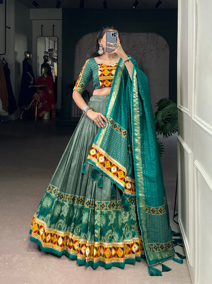 Reshma Mirror Embroidered Bandhej Inspired Lehenga Choli