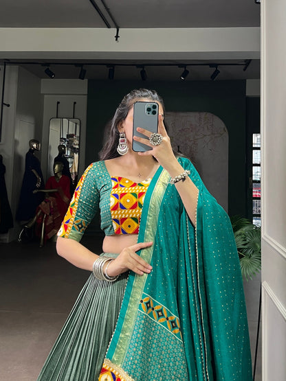 Reshma Mirror Embroidered Bandhej Inspired Lehenga Choli