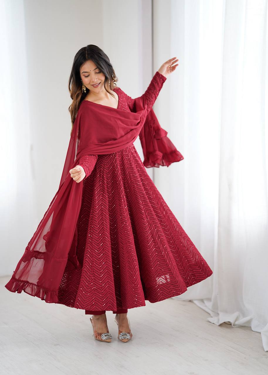 Roshni Ruffled Flared Anarkali Set