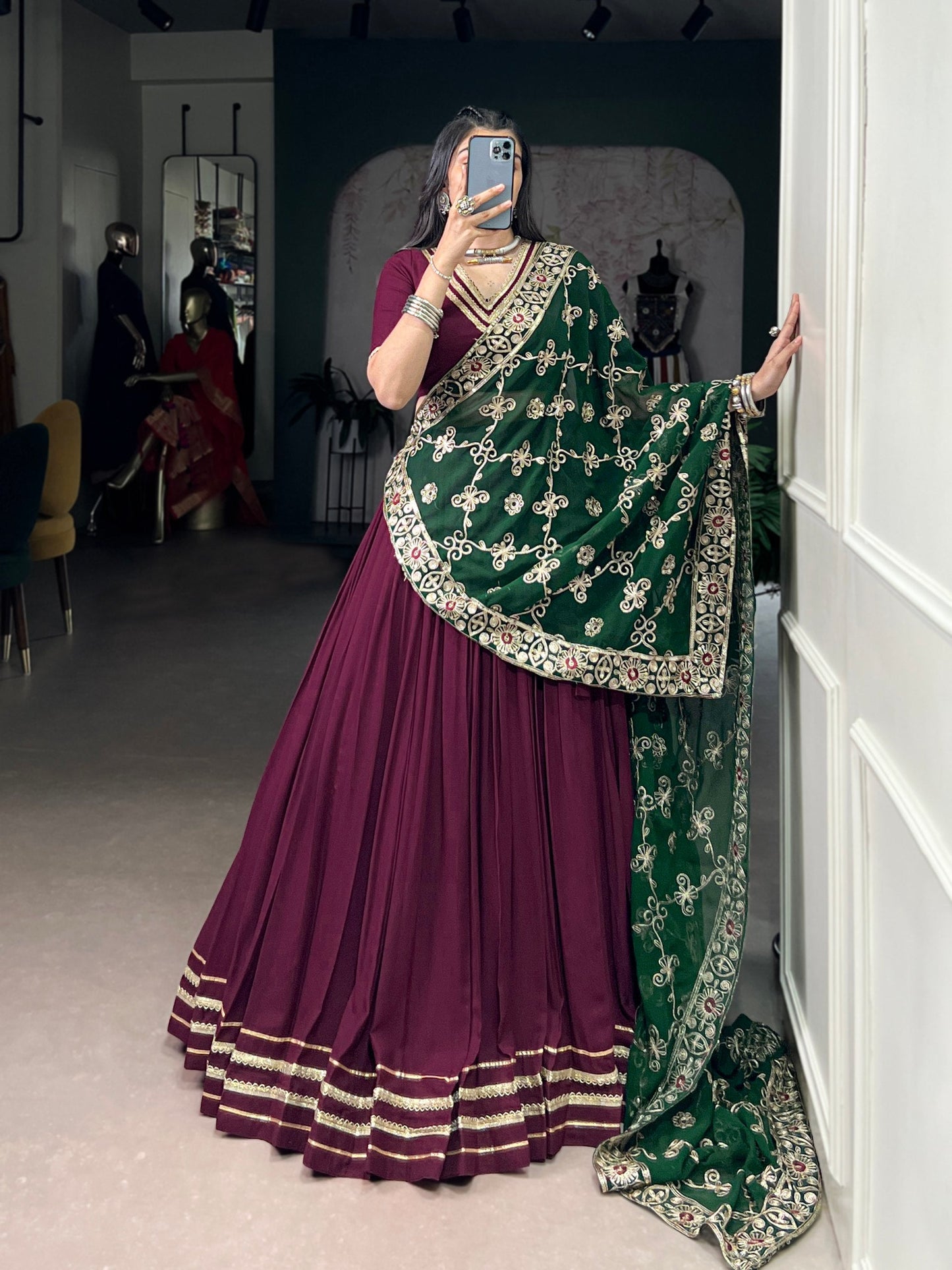 Amaira Berry Charm live Embroidered Lehenga Choli