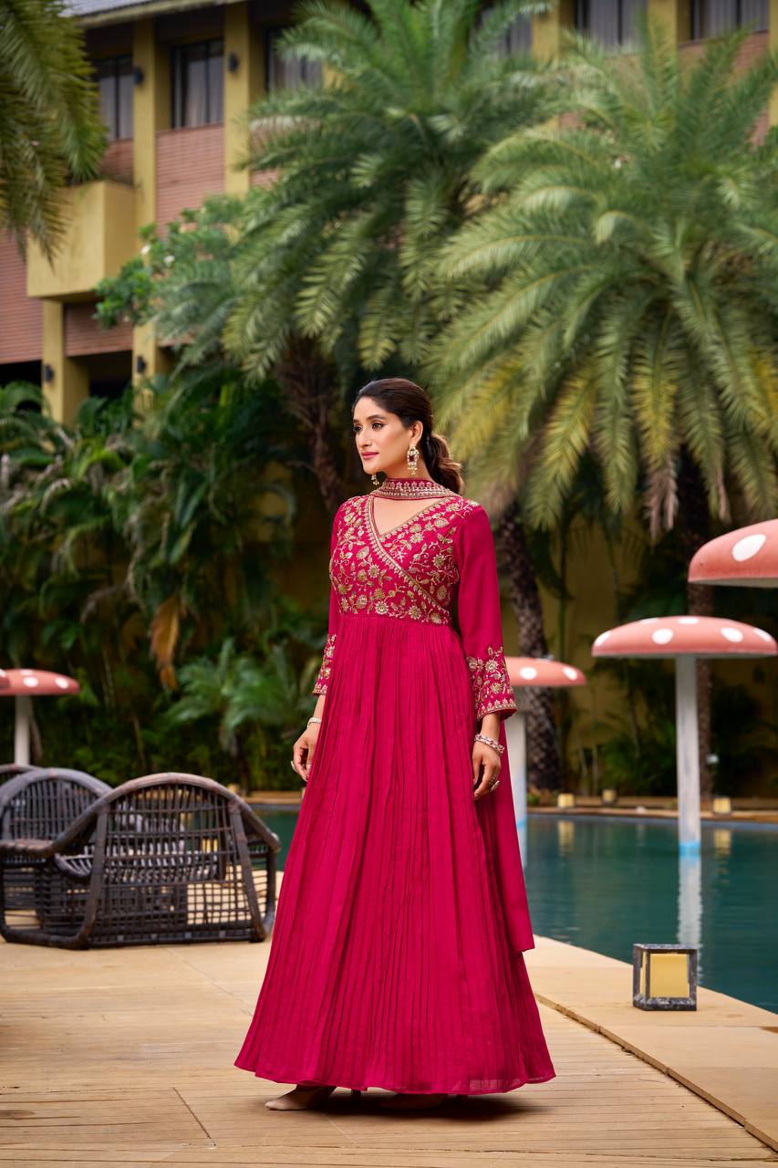 Regal Magenta Anarkali Suit