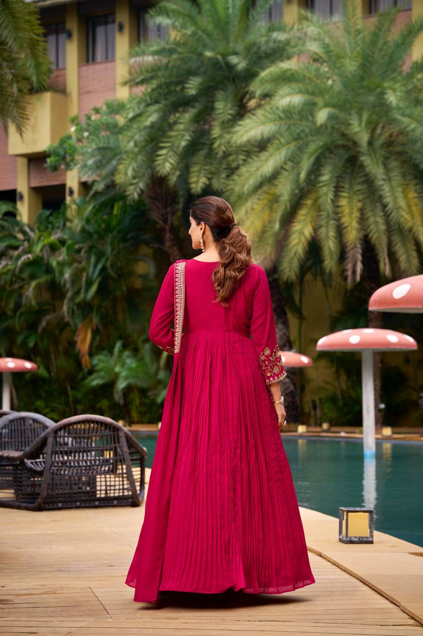 Regal Magenta Anarkali Suit