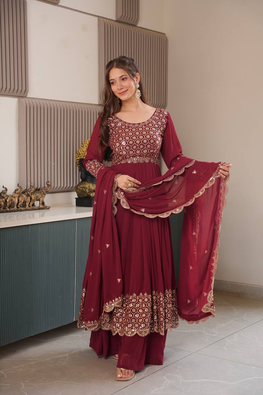 Samaira Heavy Faux Georgette Designer Party Wear Anarkali Gown