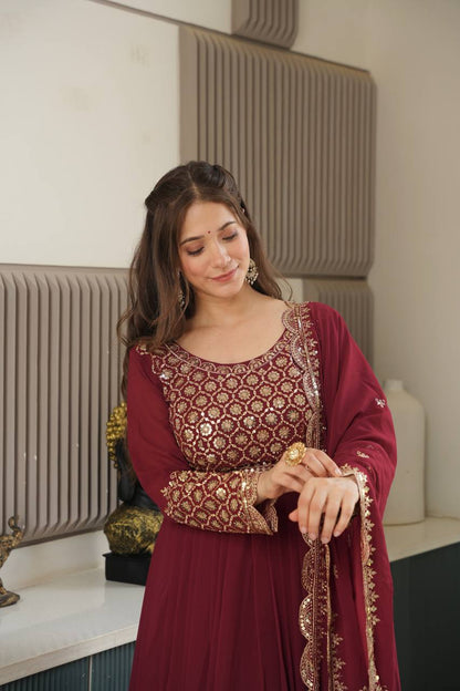 Samaira Heavy Faux Georgette Designer Party Wear Anarkali Gown