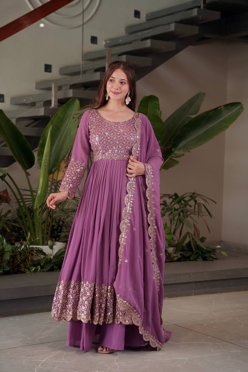 Samaira Heavy Faux Georgette Designer Party Wear Anarkali Gown