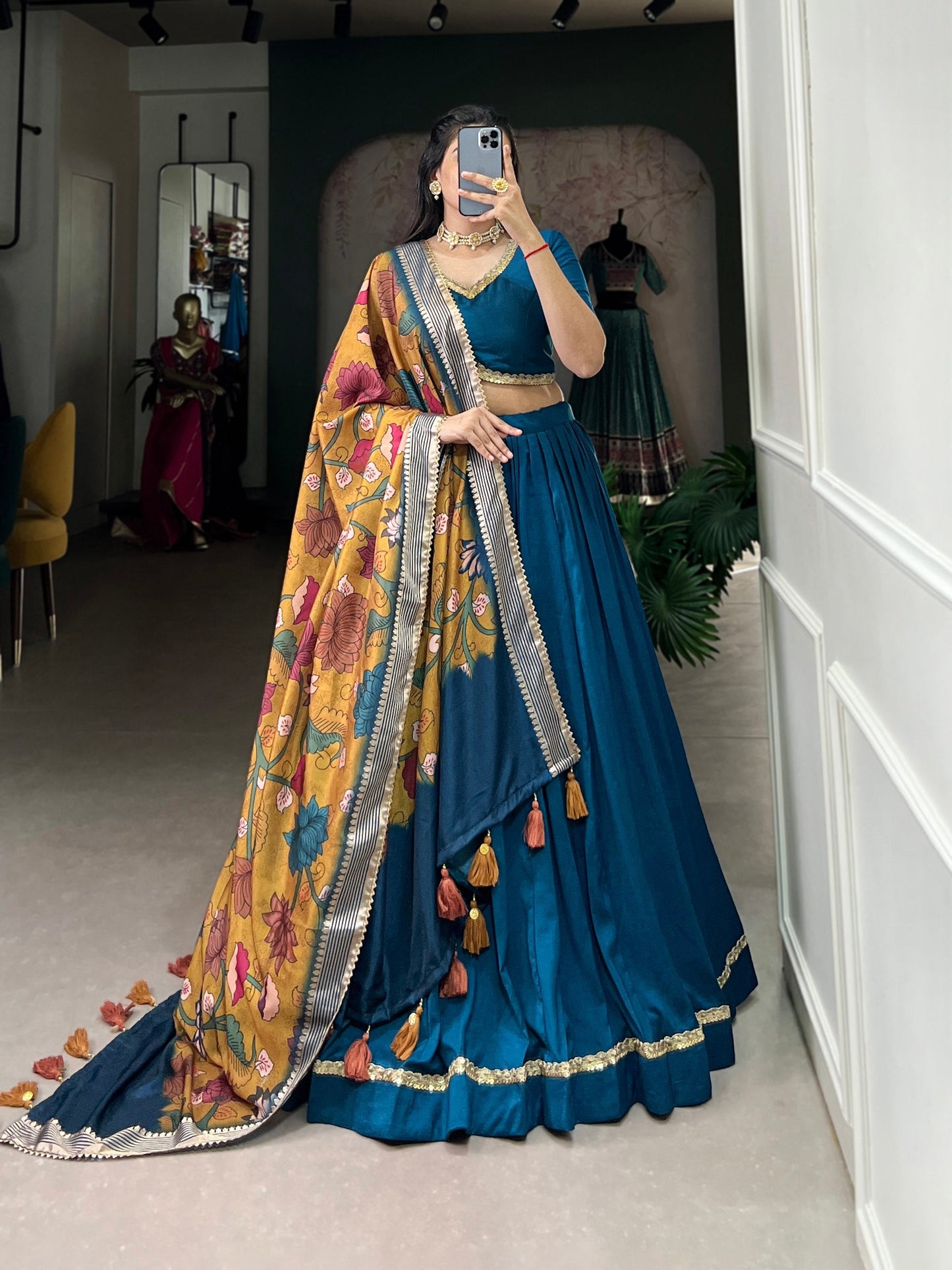 Royal Couture Designer Chinon Silk Lehenga Choli