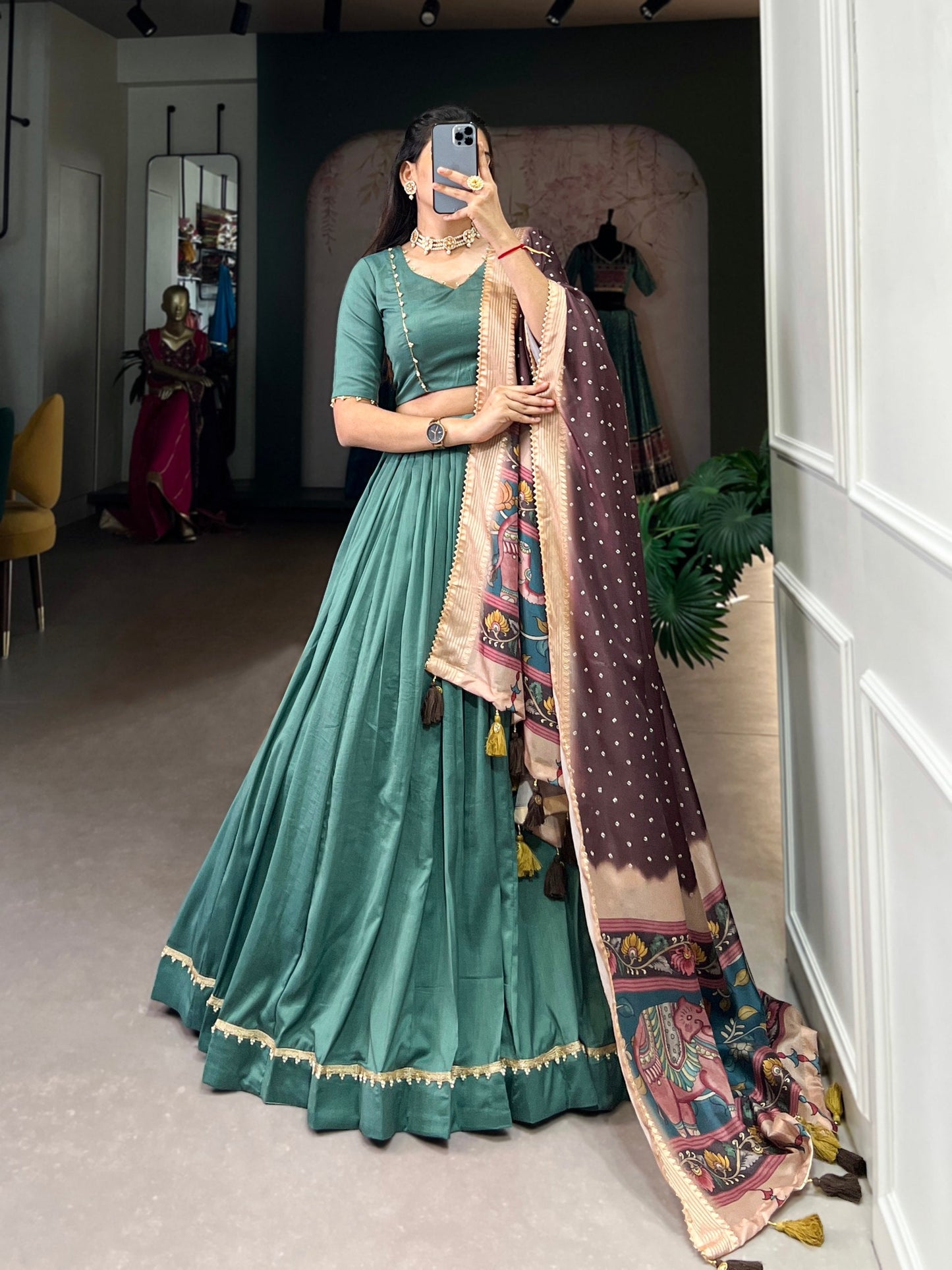 Royal Couture Designer Chinon Silk Lehenga Choli