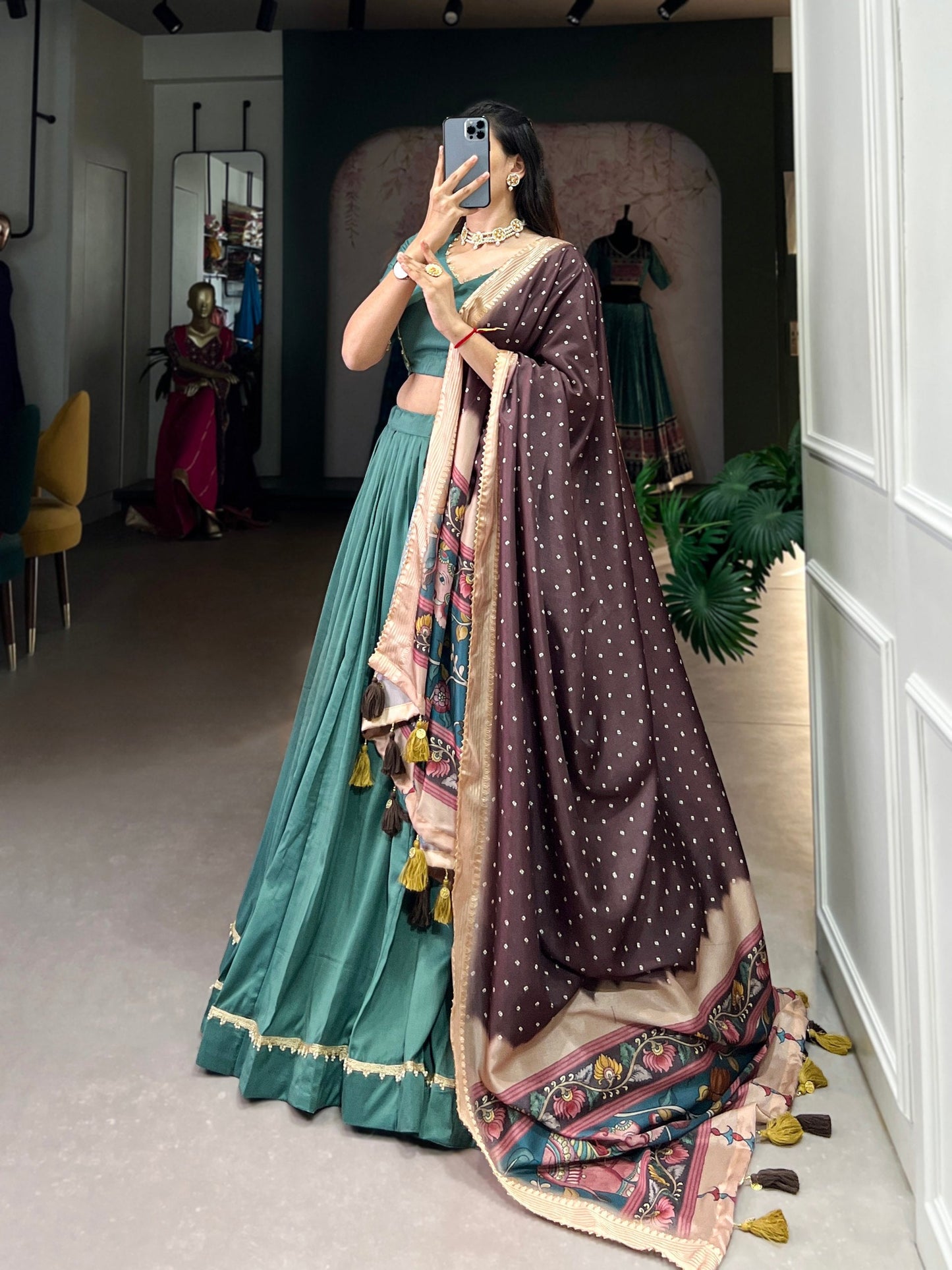 Royal Couture Designer Chinon Silk Lehenga Choli