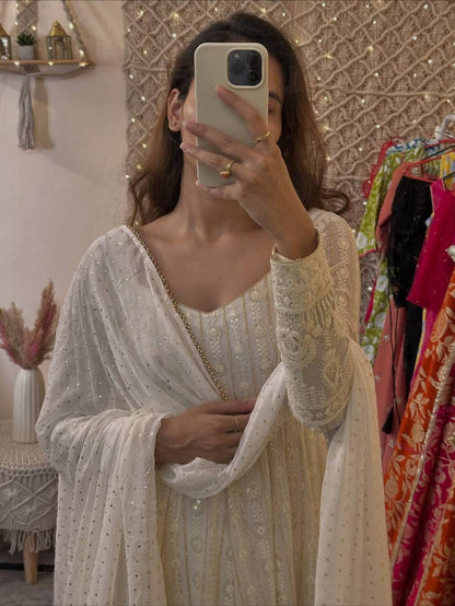 Rishika Whisper Embroidered Gown Set