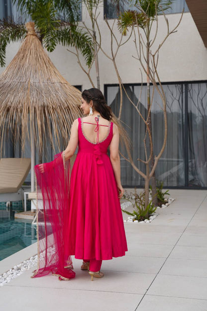 Zari Zikar Anarkali Set