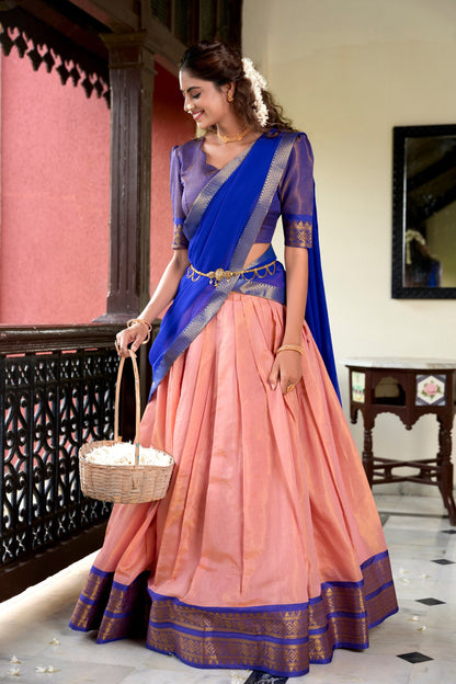 Cultural Glow Kanchipuram Zari Weaving Work Lehenga Choli