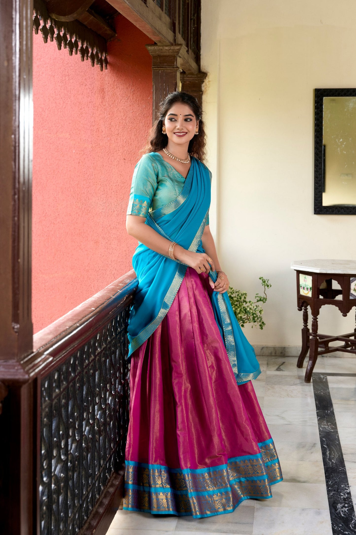 Cultural Glow Kanchipuram Zari Weaving Work Lehenga Choli