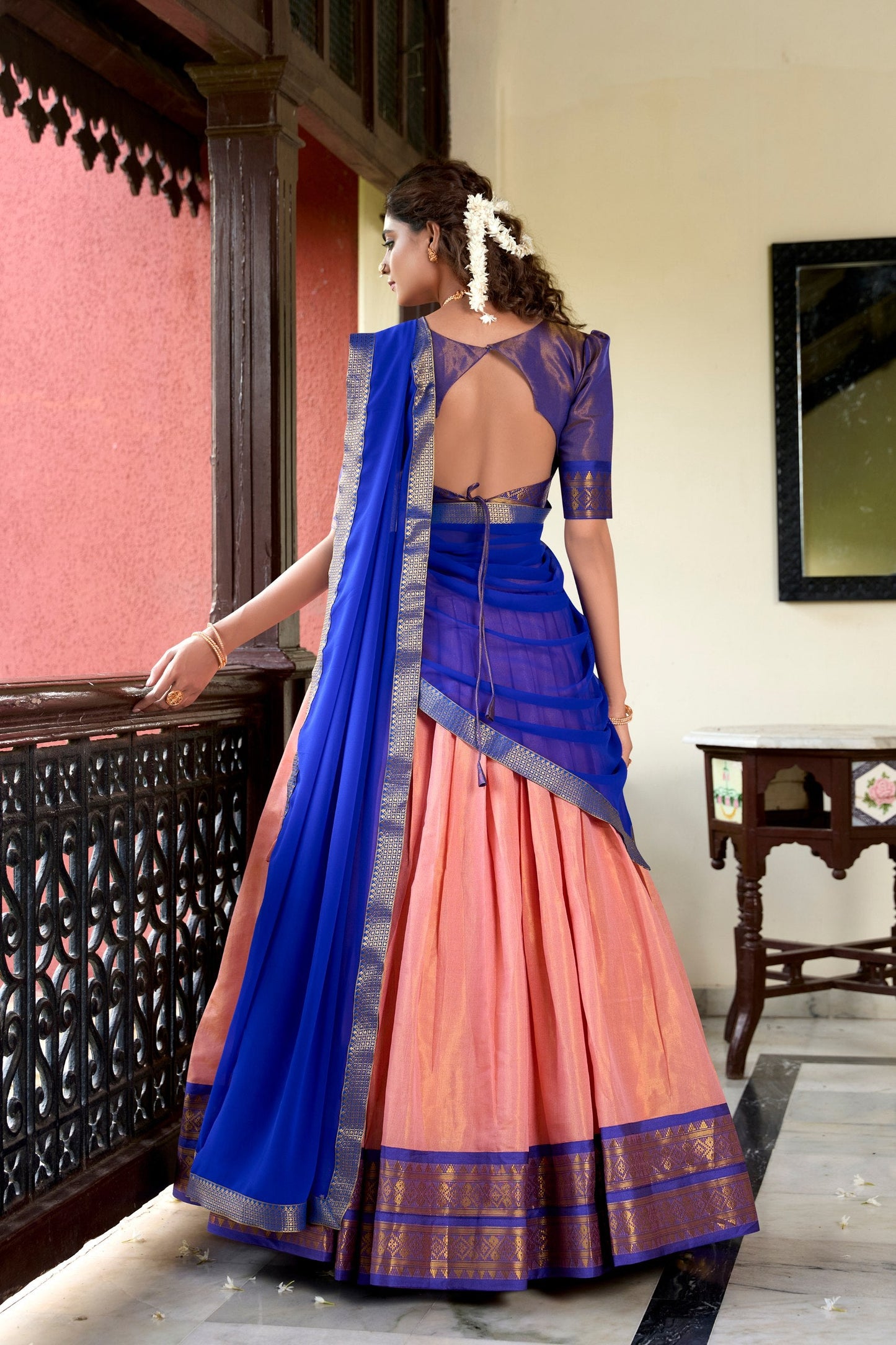 Cultural Glow Kanchipuram Zari Weaving Work Lehenga Choli