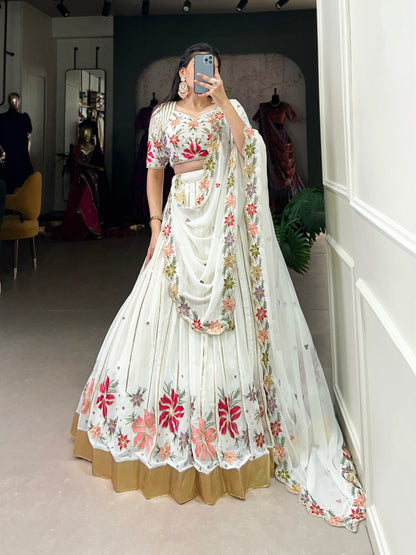 Aaradhya White Color Georgette Lehenga Choli