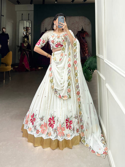 Aaradhya White Color Georgette Lehenga Choli
