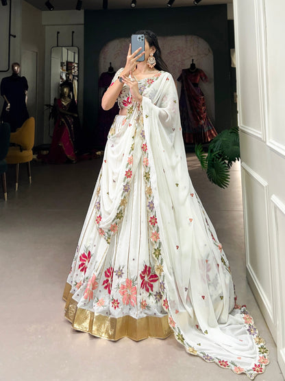 Aaradhya White Color Georgette Lehenga Choli