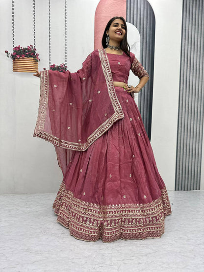 Ridhi’s Golden Charm Lehenga Choli