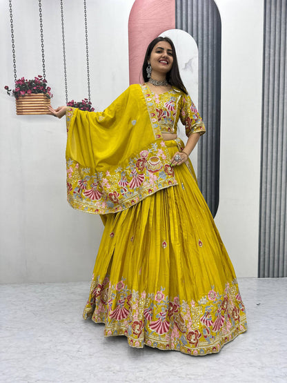 Aaradhya Sunshine Hand Embroidered Lehenga Choli