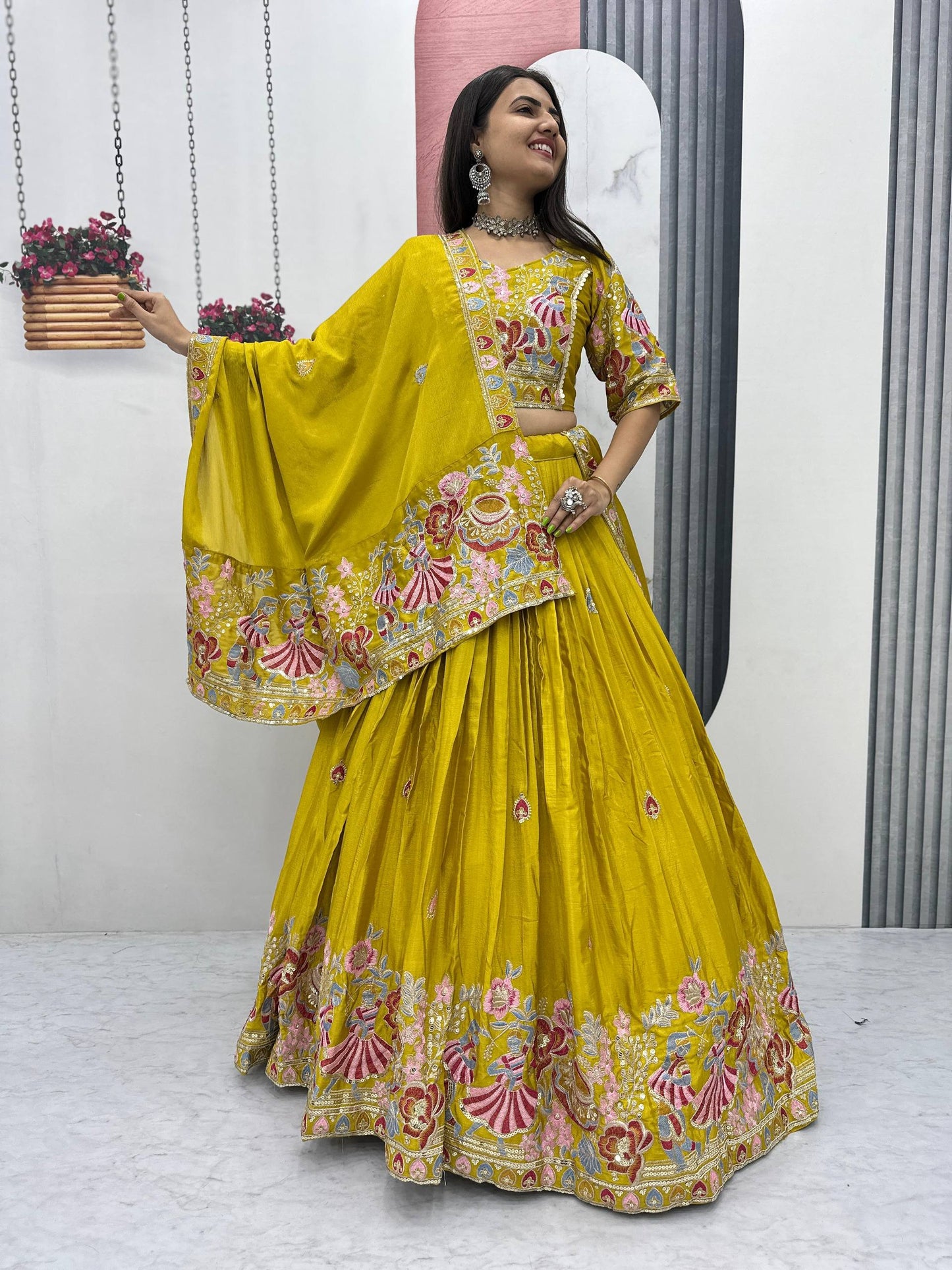 Aaradhya Sunshine Hand Embroidered Lehenga Choli