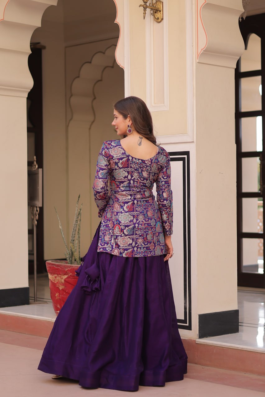 Vistara Elegance Indo Western Jacket Lehenga Set