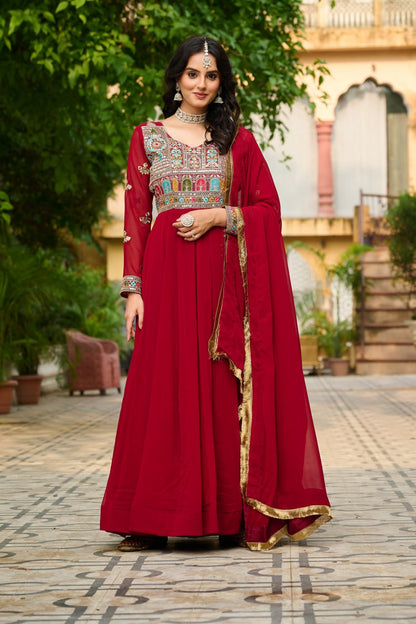 Tanya Multi Thread Embroidered work Gown