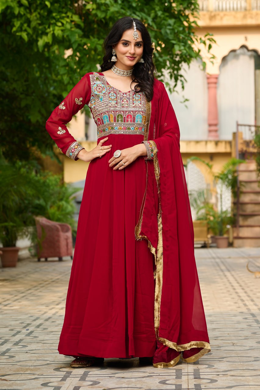 Tanya Multi Thread Embroidered work Gown
