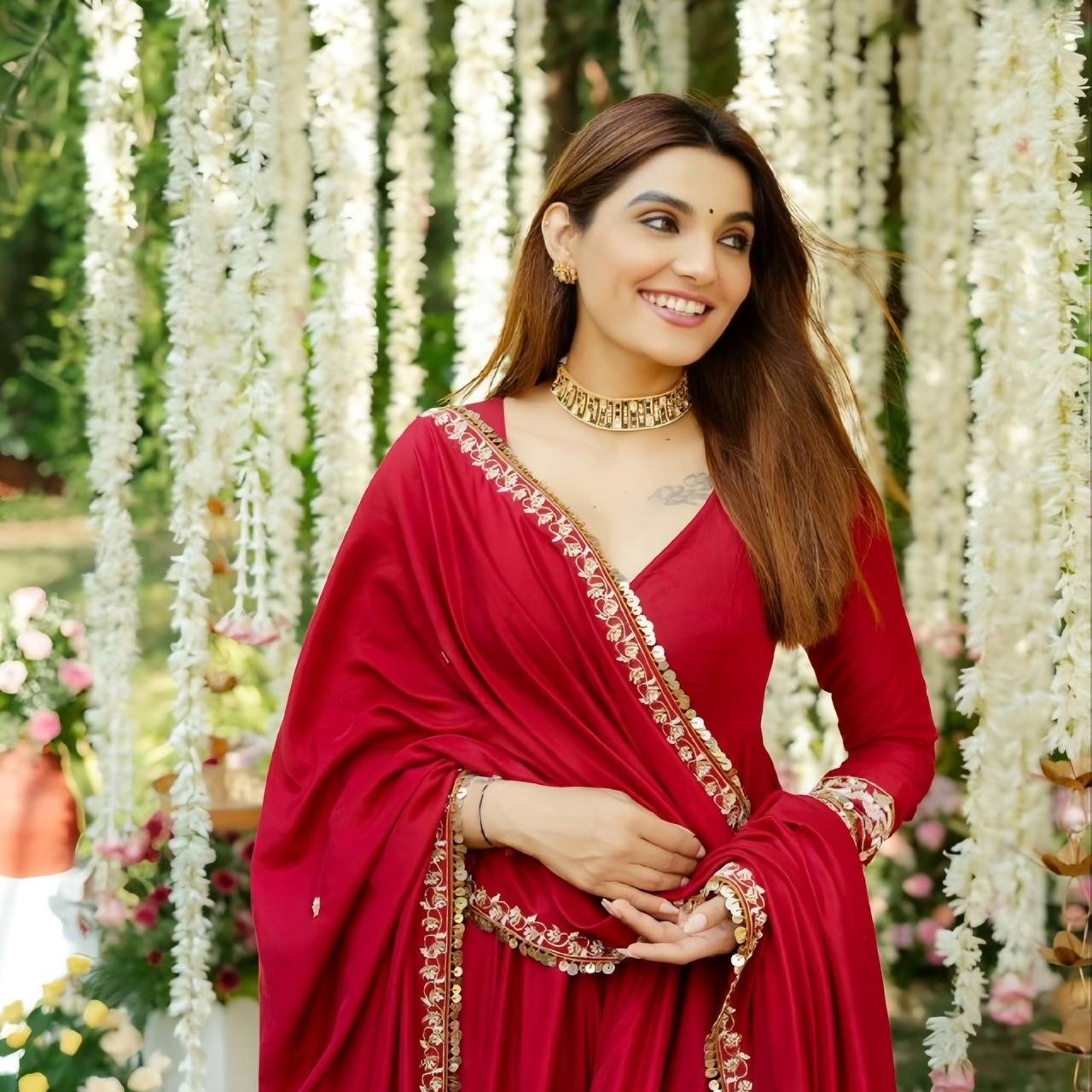 Inaaya Festive Bloom Designer Anarkali Suit