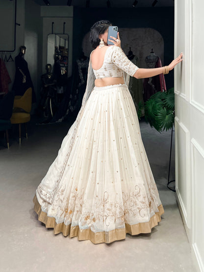 Zahreen Ethnic Silver Glosy Lehenga  Choli