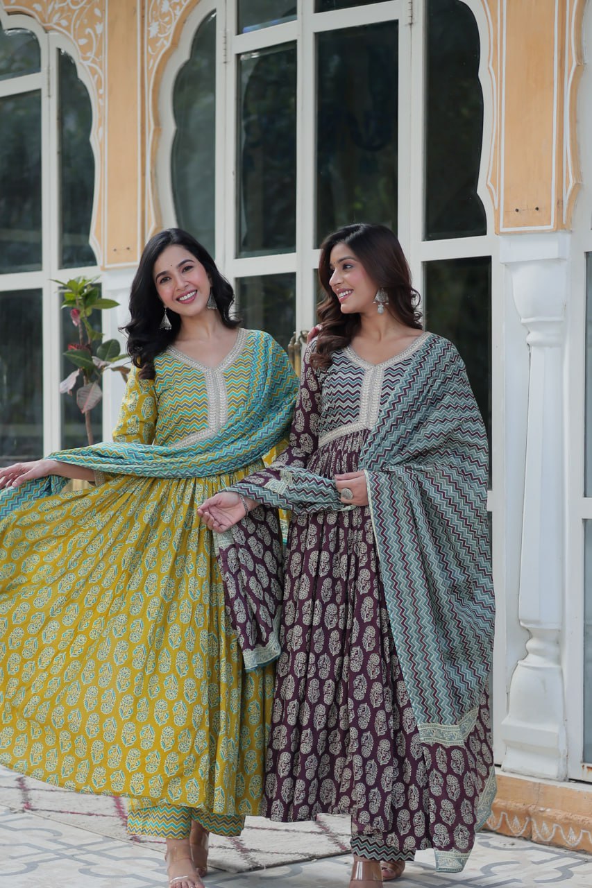 Hetvi Beautiful Pure Cotton Anarkali Suit